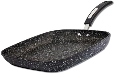 Scoville NEVERSTICK 28cm Square Grill Pan, Non-Stick Griddle Pan for Grilling & Searing, Suitable for All Hobs Including Induction, Raised Ridges for Char-Grilling, PFOA Free, Dishwasher Safe, Black