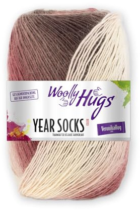 Woolly Hugs Year Socks Fb. 02 FEB, 100g Sockenwolle mit dezentem Degradé Farbverlauf