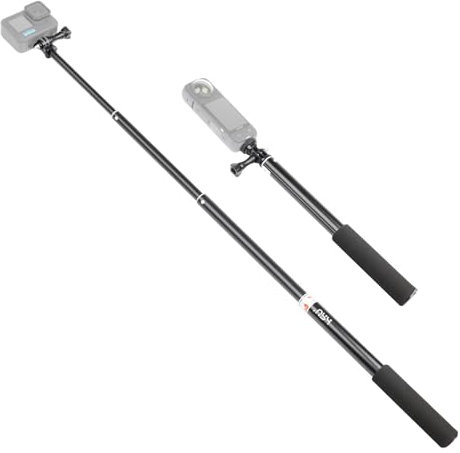 HSU Palo Selfie Extensible, Agarre Impermeable para GoPro Hero 9/8/7/6/5/4, monopié de Mano Compatible con teléfonos celulares y Otras cámaras de acción