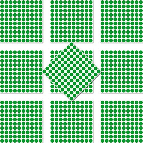 1000 Klebepunkte 18mm selbstklebend farbige Punkt Aufkleber PVC Deko Folie Etiketten Inventur (grün)