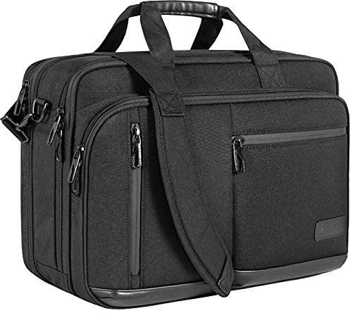 VANKEAN Laptoptasche Damen Herren Business Aktentasche 17.3 Zoll, Passend für bis zu Laptops, Wasserdichte Laptop Tasche Computertasche für Reisen/Business/Schule, Schwarz