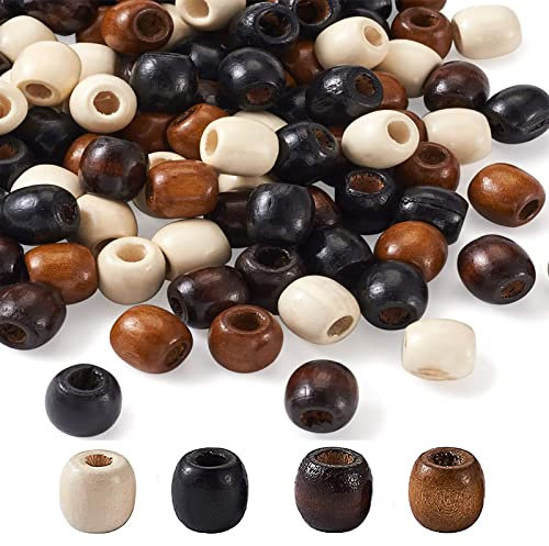 Holz Perlen Holzperlen Holzperlen Loch Holzperlen mit Großem Loch,Holz Makramee Perlen Lose Abstandsperlen Für Die Herstellung Bastelarbeiten, DIY Schmuck Herstellung（17mm,100 Stück）
