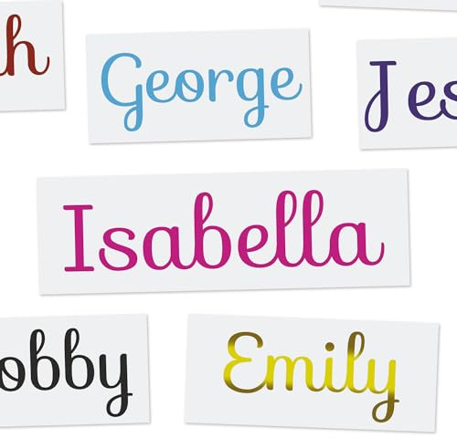 Personalised Name/Word Vinyl Stickers - 2 Height Options 21 Beautiful Colours. Perfect for Weddings Glass Box Wine Bottles Label Decal, Either 1inch or 1.5inch Height, Width Will Vary