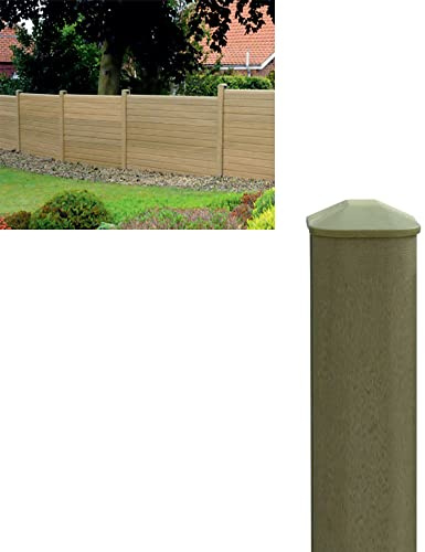 VP Plastic Fence Posts with Cap - Plastic Eco Fencing Post for Composite & Wooden Fence Panels 1.8m (6') - Natural (ECOFPAN)