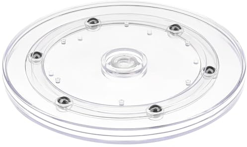 Kepfire 15 cm Acryl Lazy Susan Drehteller Kunststoff Lager Drehbarer Vorratsschrank Drehlager Durchsichtig für Küchen Organizer Kuchen Gewürzregal