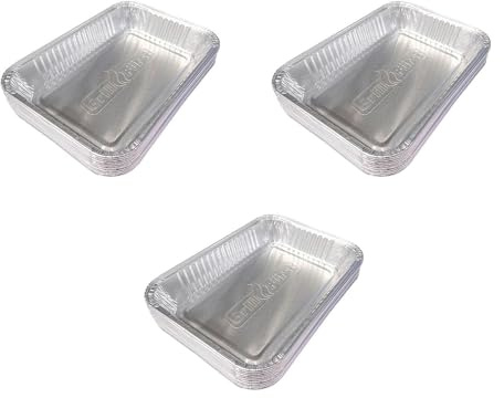 Grillfürst 30 Fettauffangschalen (3x10) aus Aluminium für Gasgrill-Stationen, 21.8 x 15.1 x 3.4 cm (B/T/H), Aluminium Auffangschalen für Fettauffangbehälter von Gasgrills, 30 Stück