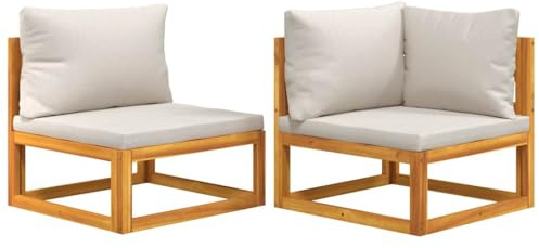 vidaXL 2-TLG. Garten-Sofa-Set mit Kissen Massivholz Akazie