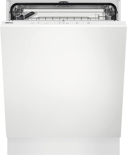 Zanussi ZDLN2521 Lavavajillas Integrable de 60 cm, 13 Cubiertos, Sistema AirDry, Programa AutoSense, Display LCD con TimeSet, Ciclo Rápido, Tecnología Beam on Floor, 47 dB, Clase E