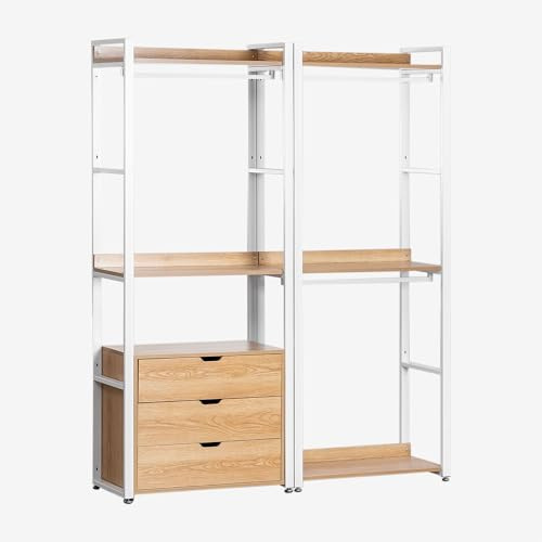 SKLUM Offener modularer Schrank mit 2 Teilen und Schubladen aus Stahl und Holz Ariaster -