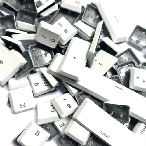 LZYDD Tastenkappe Mit Hintergrundbeleuchtung für Logitech G915TKL G915 G913 G815 G813 Tastatur - 111 Volle Tasten, Ersatz Zum Selbermachen, Farbige Tastenkappen (Weiß)