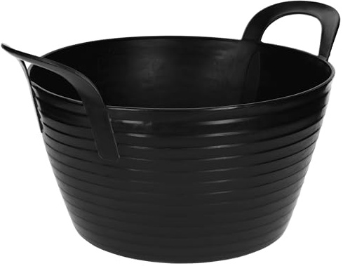 Kerbl Flexibler Trog FlexBag | 12 Liter, Schwarz, robuster Kunststoffkorb als Futter-, Transport- und Putzzeugeimer für Stall, Hof und unterwegs