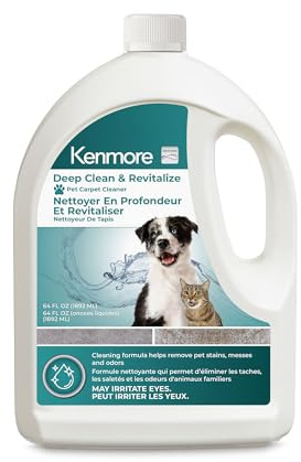 Kenmore KS1010 Deep Clean & Revitalize Pet Carpet Spot Cleaner Formula, 64 Oz for Carpet, Rugs, and Upholstery, Eliminates Pet Stains, Messes and Odors