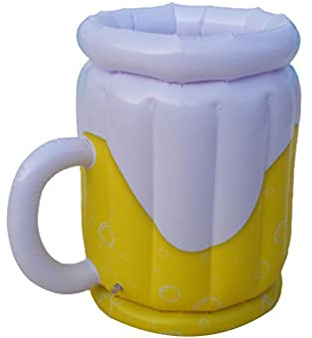 Inflatable Ice Bucket Blow Up Beer Cup Shape Cooler Beer Floating Cooler Drink Holder for Barbecue, Pool,Summer Beach Party 44x32cm (as Shown)
