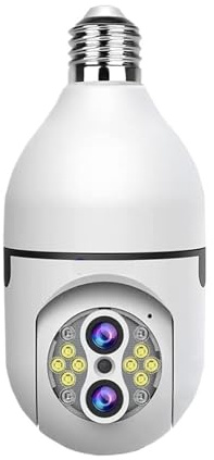 Caméra à ampoule 8MP 4K, double objectif, Vision nocturne couleur, suivi automatique, Zoom, moniteur de sécurité intérieure, caméra de Surveillance sans fil E27 - Caméra PTZ(8mp camera no Crad)