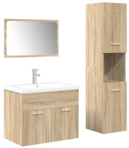 vidaXL Ensemble de Meubles de Salle de Bain 4 pcs chêne Sonoma