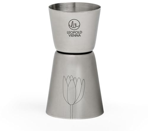 Leopold Vienna - Barmate 20/40ml Cóctel de acero inoxidable jigger - pipeta Flowers
