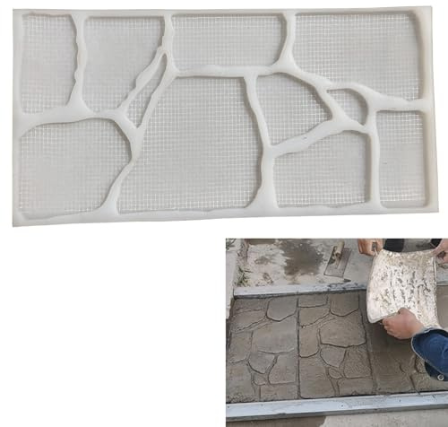 Moldes realistas para impresión de hormigón, color blanco, decorativas, para jardín, patio, cemento, suelo, texturización, patrón de piedra pequeña, sellos de hormigón, molde de losa