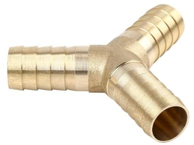 TA-VIGOR 19mm Brass Y Barb Splicer Connector, 3-Way Fuel Hose Barbed Splitter Fitting for Water, Fuel, Gas, Air and Oil Lines