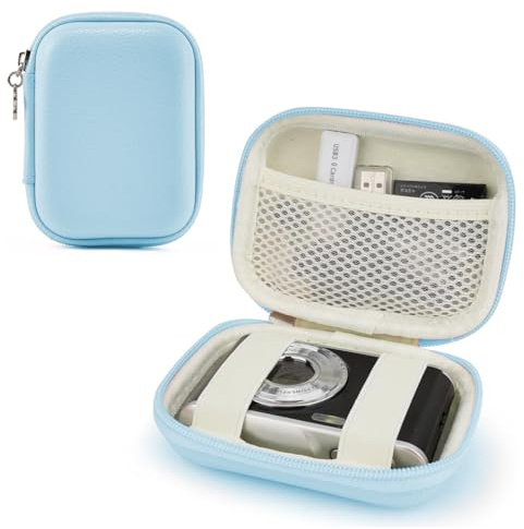 1 pièce housse appareil photo, pour appareil photo pochette appareil photo, mini sacoche rigide, housse de protection de voyage, accessoire pour appareil photo (bleu).