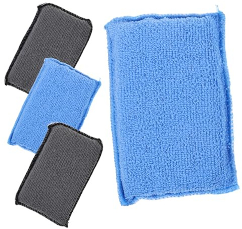 TOGEVAL 4pcs Double Sided Car Cleaning Sponges for Auto Interior and Exterior Soft Scratch Material with High Water Absorption Versatile Home Washing Scrubber Pads for Windows Dashboards