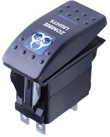 Interruttore a levetta ARB 5P 12V 20A con luce LED blu, adatto per autobus, barche, camper, rimorchi, ecc.(Zombie Light)