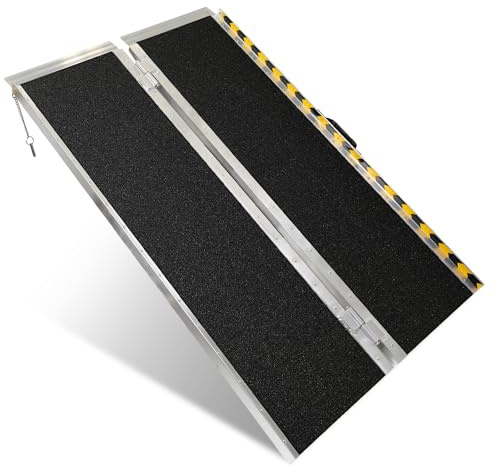 Vie Triomphe 4FT Portable Wheelchair Ramp for Home Entry, Non-Slip Folding Aluminum Ramp for Seniors, Elderly & Disabled, Fits Steps, Doorways, Wheelchairs & Scooters