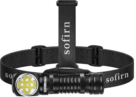 Sofirn HS41 Linterna frontal LED recargable 4000 lúmenes, regulable sin niveles, 325 m de alcance, base magnética, IP68 resistente al agua, para camping, taller, trabajo