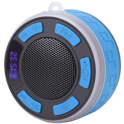 Sxhlseller Altoparlante da Doccia 5.1 IPX6 Impermeabile | Illuminazione Ambientale RGB, Ventosa Rimovibile, Orologio LED e Display Batteria, Microfono HD per Chiamate Chiare, Stereo HD 360, 3-10