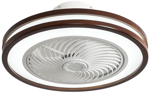 IONAZQTWW Ventilatore da soffitto Silenzioso in Legno con Telecomando 6 velocità Timer 2H Luce dimmerabile Motore DC Reversibile Funzione di Memoria Elegante lampadario Ventilatore da soffitto.