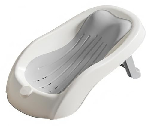 Soporte para baño de bebé, asiento de baño multifuncional y antideslizante para recién nacidos, bañera gris para bebé, para lavabo o bañera, soporte de diseño plegable, lavabo, asiento