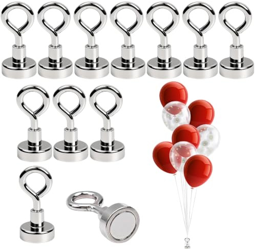 Ballongvikter för heliumballonger, 12 stycken magnetiska ballongvikter | Silverballong tyngdkraft på födelsedag, bröllop, jul och evenemang (rymmer 3 kg)
