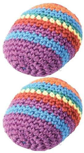 Generisch Jonglierbälle für Anfänger - 2-teiliges gestricktes Footbag-Spiel, Handgemachtes Set mit Weicher Füllung, Strapazierfähiges Baumwoll-Gewebe, Optimale Flug-Kontrolle, für und Outdoor-Parks