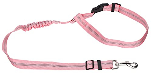 Generic Justerbart Hundbälte för Bil Nackstöd Nylon Reflekterande Husdjursrem med Vridbart Snäppspänne Universal Passform för små och Stora Hundar Säkert och Bekvämt Resetillbehör (Rosa)