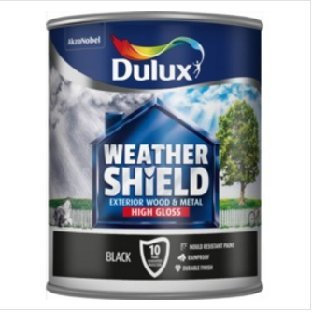 Dulux Weathershield Exterior Gloss 750ml Black