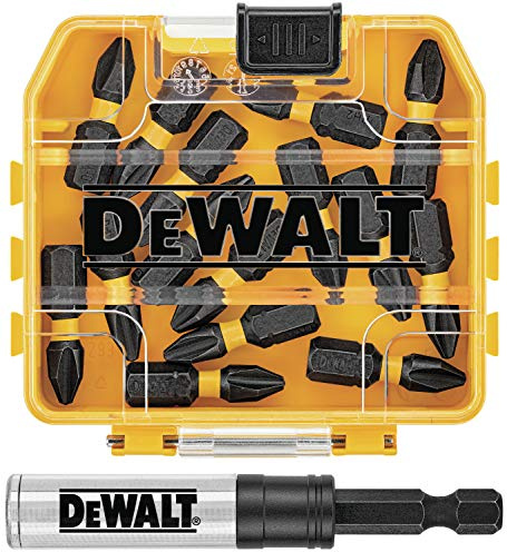 DEWALT FlexTorq Impact Driver Bit Set, Phillips, 1/4-Inch x 1-Inch, 15-Piece (DWA3HLD1PH2-15)