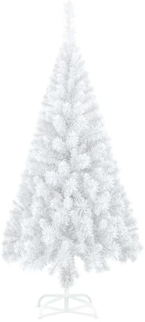 Aufun Künstlich Weihnachtsbaum 240cm Künstlicher Weinachts Baum Deko Tannenbaum Weiß PVC mit Metallständer Weihnachtsdeko Weihnachtsdekoration