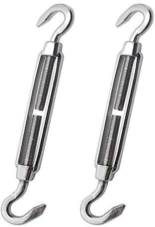 Augiimor M10 Haken und Haken, Spannschloss, Drahtseilspannung, 304 Edelstahl, Haken zum Haken, Spannschloss, robust, 2 Stück
