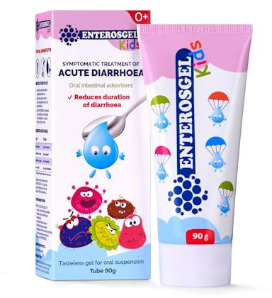 ENTEROSGEL Diarrhoea Relief for Children - Gastroenteritis Treatment, Tummy Bug Relief, Kids Stomach Bug Treatment, Traveler’s Diarrhea First Aid Kit, Stomach Pain Relief - for Babies & Children, 90g