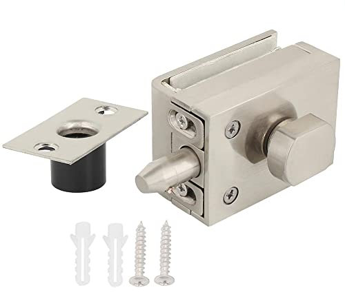 Loquet de Porte en Verre, Serrure de Porte en Verre en Alliage de Laiton + Zinc, Serrure de Serrure de Sol en Verre de 8 À 12 mm D’Épaisseur, pour Salle de Bain, Toilettes, Magasin, Bureau