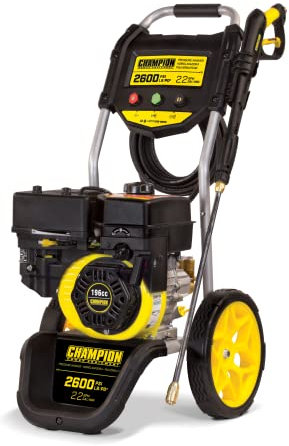 hampion Power Equipment Petrol Pressure Washer 100382 - 196cc 6.0HP Engine, 2600 PSI 179 Bar High-Quality Pump, 3 Quick Connect Nozzles and Storage - Jet Wash, Patio, Car, Driveway & Gardens