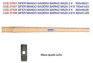Sifer mango madera barniz maza 5 k 800x46x26 + cuña