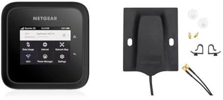 Netgear Nighthawk M6 Pro 5G WiFi 6E Mobiler Hotspot-Router (MR6450) & 6000451 Externe 5G MIMO SMA-/TS9-Antenne (bis zu 2,5 dBi Signalverstärkung für 5G/4G Mobile Hotspots und LTE Router)