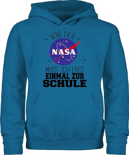 Shirtracer - Kinder Hoodie Jungen Mädchen - Einschulung - Vor der NASA muss ich erst einmal zur Schule schwarz