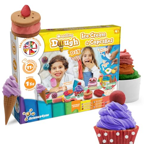 Science4you Plastilina para Niños de 4 5 6 7+ Años – Crea tus propios Helados y Magdalenas de Plastilina, Kit con muchas Colores, Regalo Educativo de Manualidades