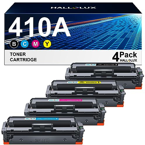 HALLOLUX 410A CF410A Toner Kompatibel für HP 410X 410A CF410A CF410X Multipack Tonerkartusche LaserJet Pro MFP M477fdw M377dw M477fdn M477fnw M452dn M452nw M452dw (Schwarz Cyan Magenta Gelb, 4-Pack)