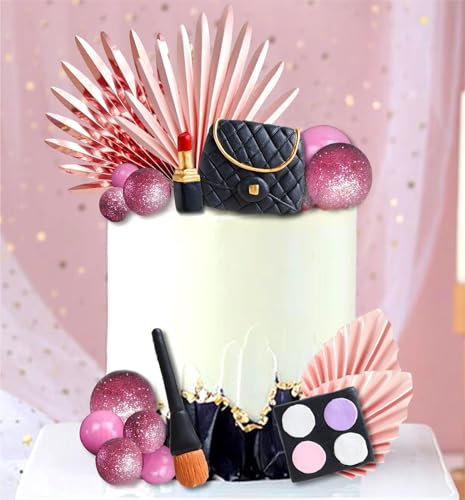 JeVenis Makeup Tortendeko Kuchen Dekoration Kugel Palmblätter Kuchendekoration Tortendeko Blumen