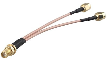 Futheda 4G LTE Antenna Splitter Cable SMA Female to Dual SMA Male V-Shape Coaxial Cable 13.5cm/5.3inch for 4G LTE Wireless Router Hub Home Phone Router Gateway Modem MiFi Mobile Hotspot USB Adapter