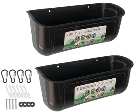 Beedozo Set med 2 hängande kycklingmatare, kapacitet, hängande för, fjäderfä, med krokar för höns, hundar, kor och får