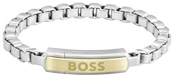 BOSS Jewelry Halskette oder Gliederarmband für Herren Kollektion DEVON aus Zweifarbiges Edelstahl, Bracelet
