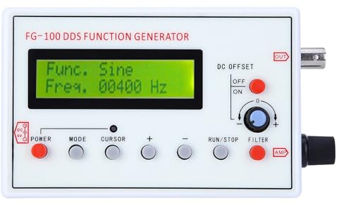 Generatore di Segnali FG-100, Generatore di Funzioni DDS Portatile, Frequenza 1Hz-500kHz, Generatore di Forme d'Onda